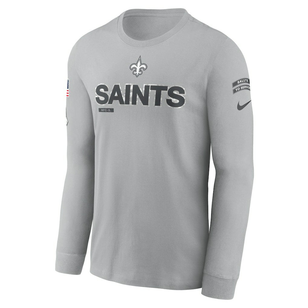 New Orleans Saints 2024 Salute To Service Long Sleeve T-Shirt - Gray - Nike