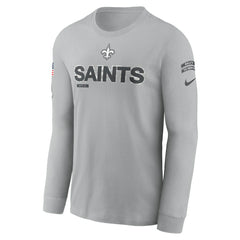 New Orleans Saints 2024 Salute To Service Long Sleeve T-Shirt - Gray - Nike