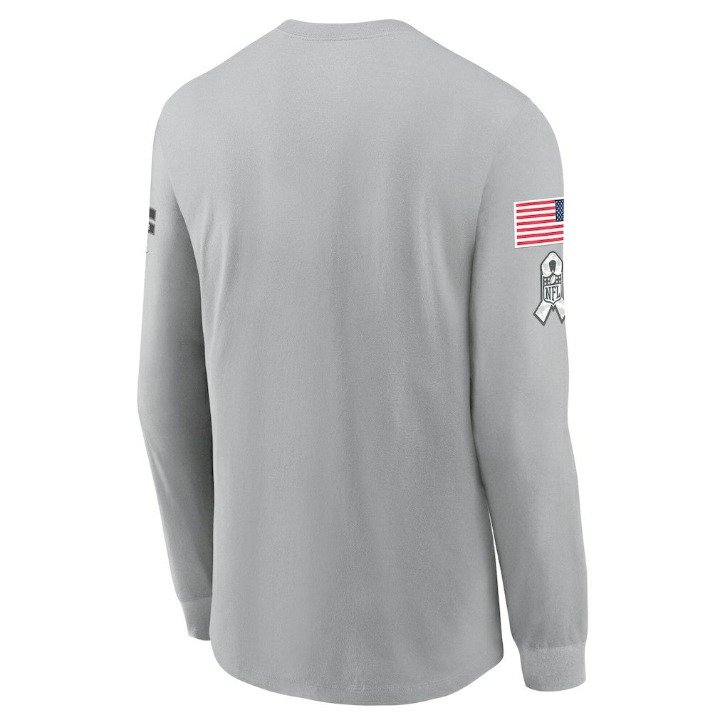 Las Vegas Raiders 2024 Salute To Service Long Sleeve T-Shirt - Gray - Nike