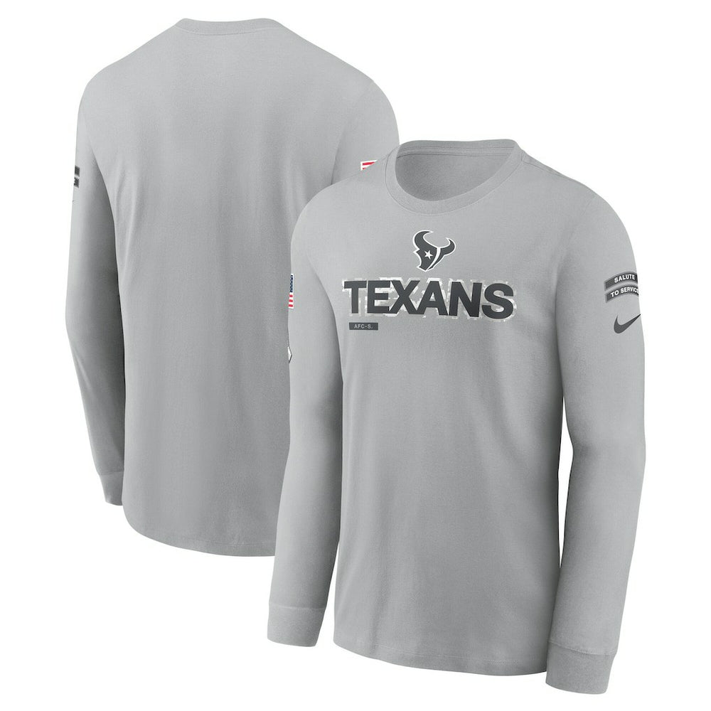 Houston Texans 2024 Salute To Service Long Sleeve T-Shirt - Gray - Nike