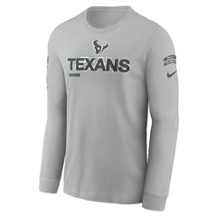 Houston Texans 2024 Salute To Service Long Sleeve T-Shirt - Gray - Nike