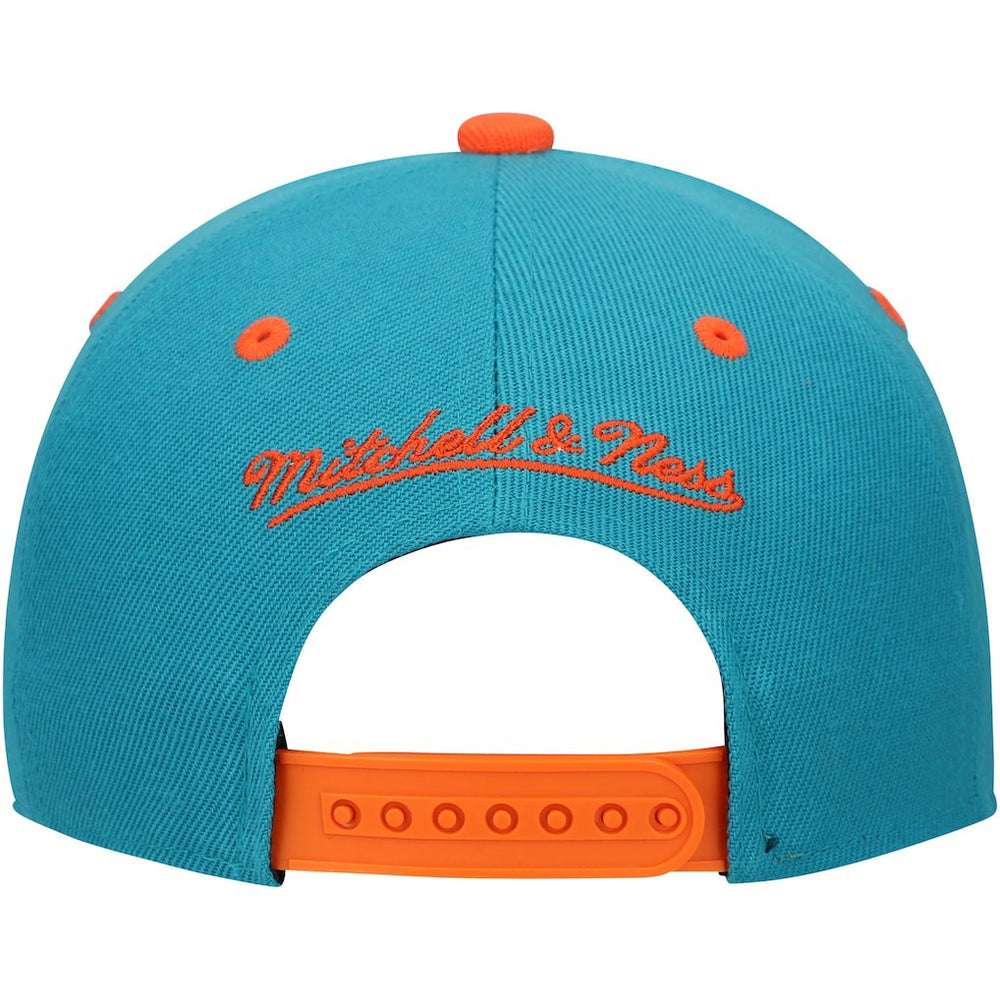 Miami Dolphins Youth All In 2.0 Adjustable Hat - Aqua - Mitchell & Ness