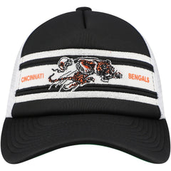 Cincinnati Bengals Youth Stripe Trucker Adjustable Hat - Black - Mitchell & Ness