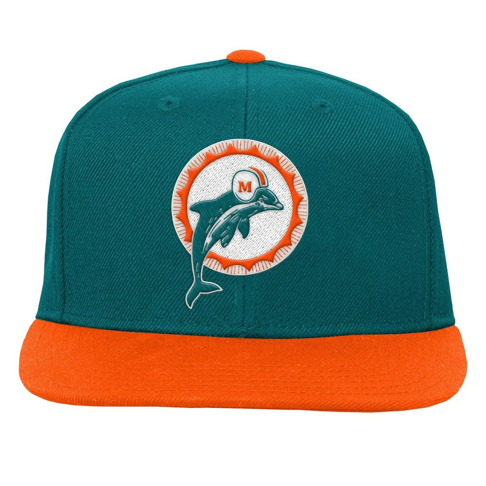Miami Dolphins Youth Team Two-Tone Snapback Hat - Aqua - Mitchell & Ness