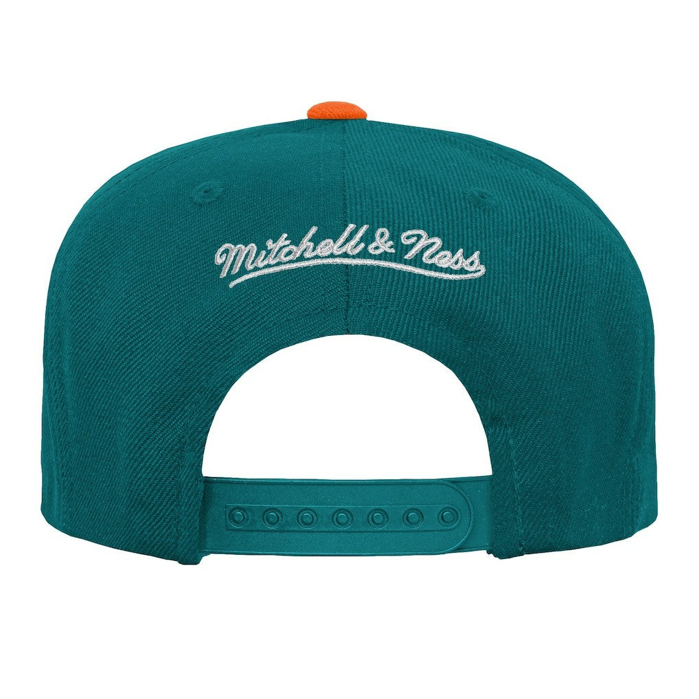 Miami Dolphins Youth Team Two-Tone Snapback Hat - Aqua - Mitchell & Ness