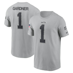 Ahmad Sauce Gardner New York Jets 2024 Salute To Service Name & Number T-Shirt - Gray - Nike