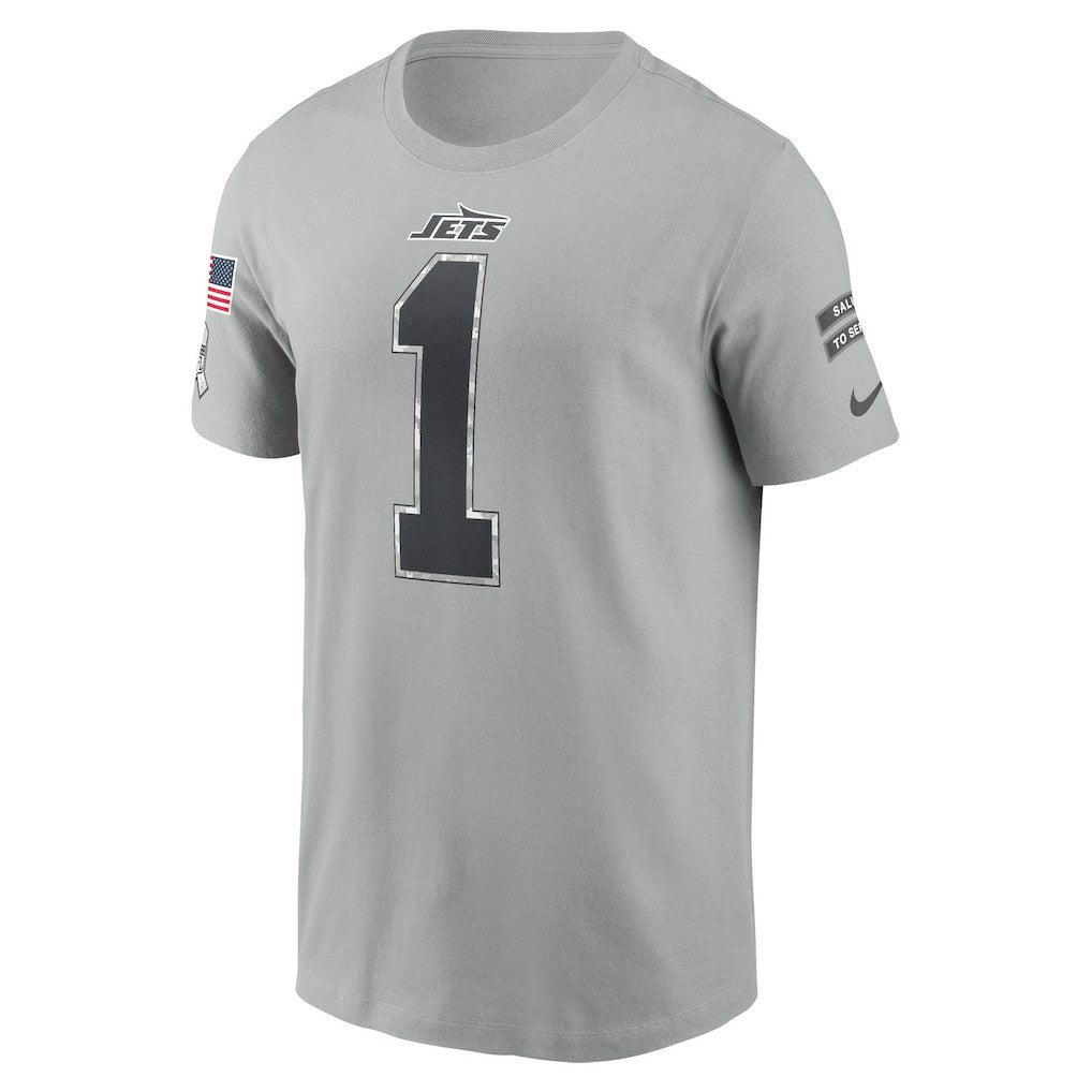 Ahmad Sauce Gardner New York Jets 2024 Salute To Service Name & Number T-Shirt - Gray - Nike