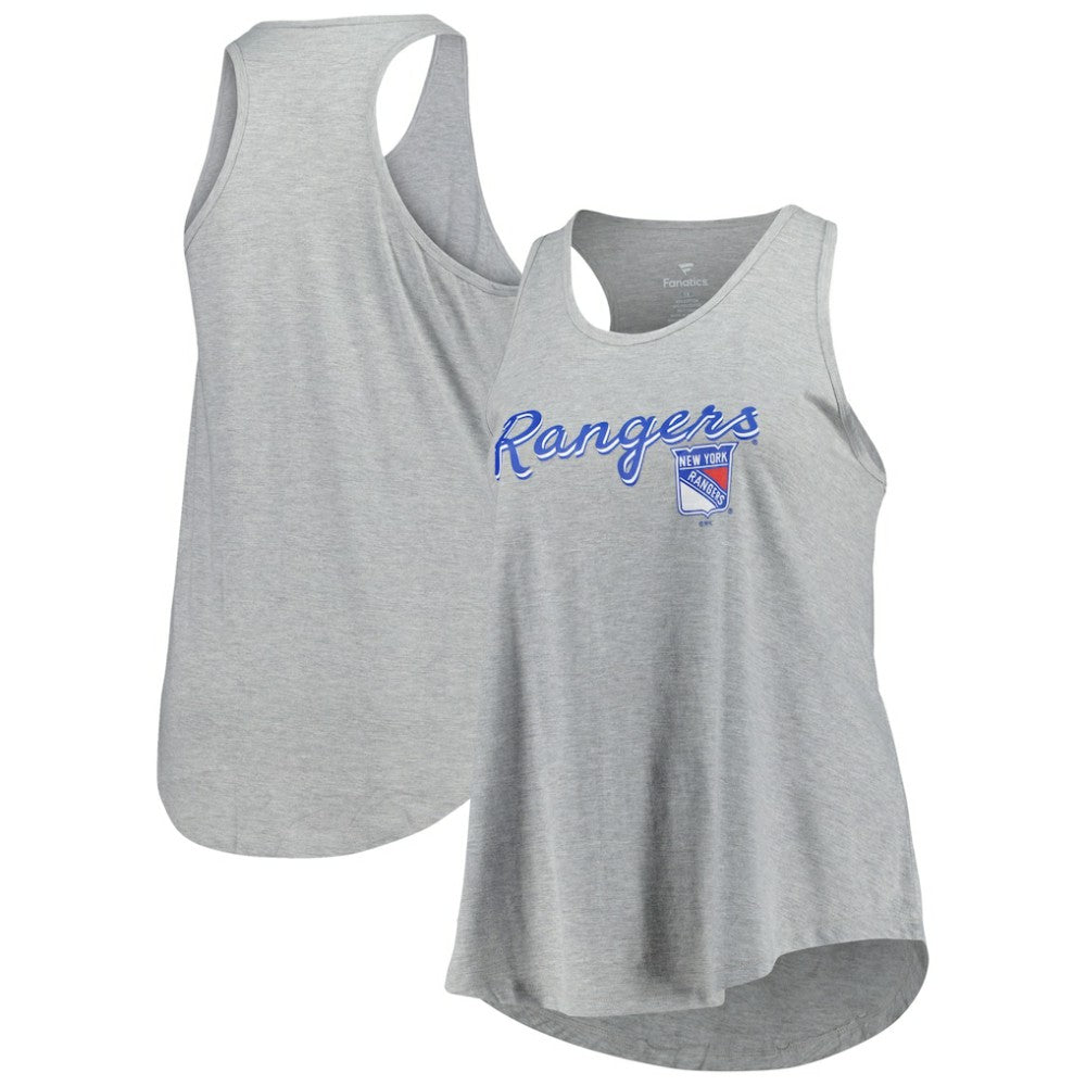 New York Rangers Fanatics Women's Plus Size Racerback Tank Top - Heather Gray | Fanatics online
