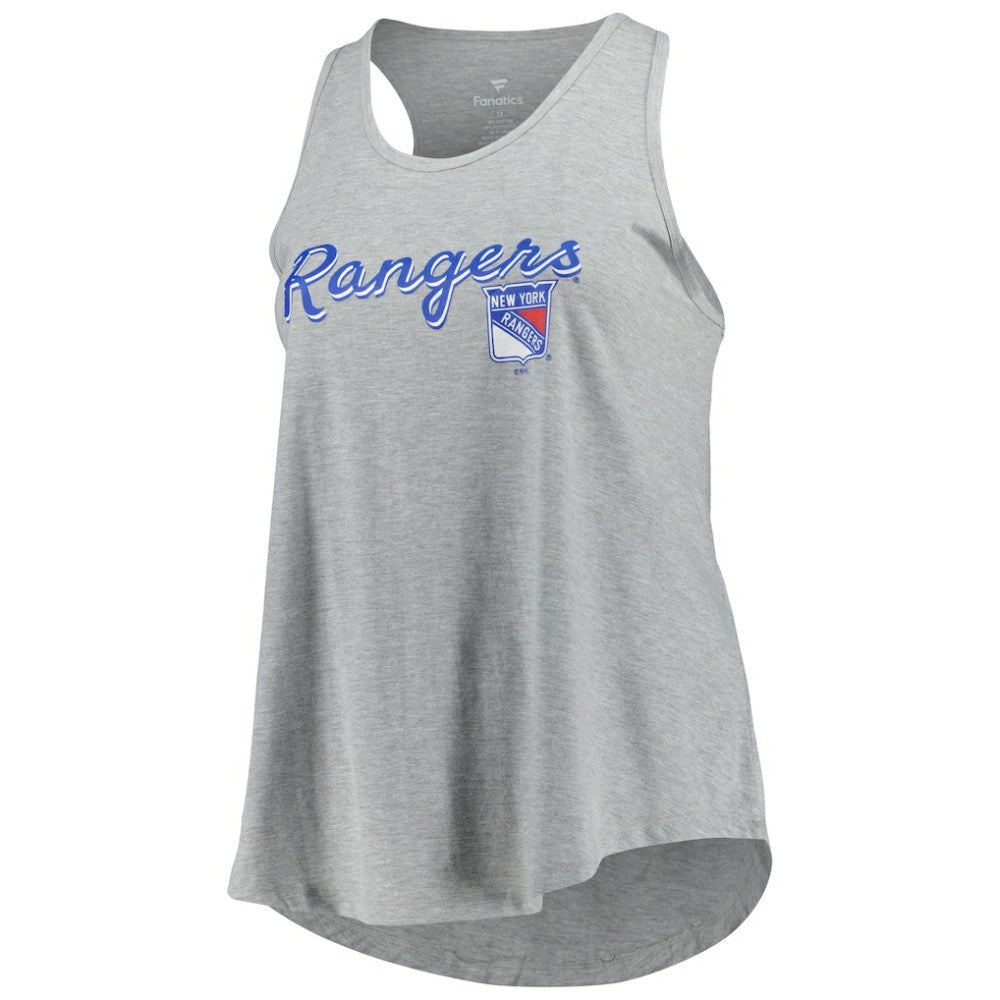 New York Rangers Fanatics Women's Plus Size Racerback Tank Top - Heather Gray | Fanatics online