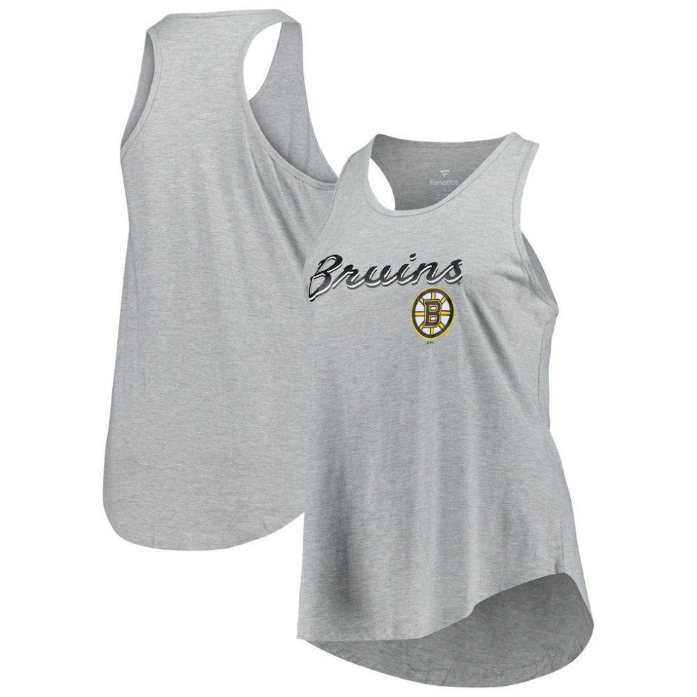 Boston Bruins Fanatics Women's Plus Size Racerback Tank Top - Heather Gray | Fanatics discount