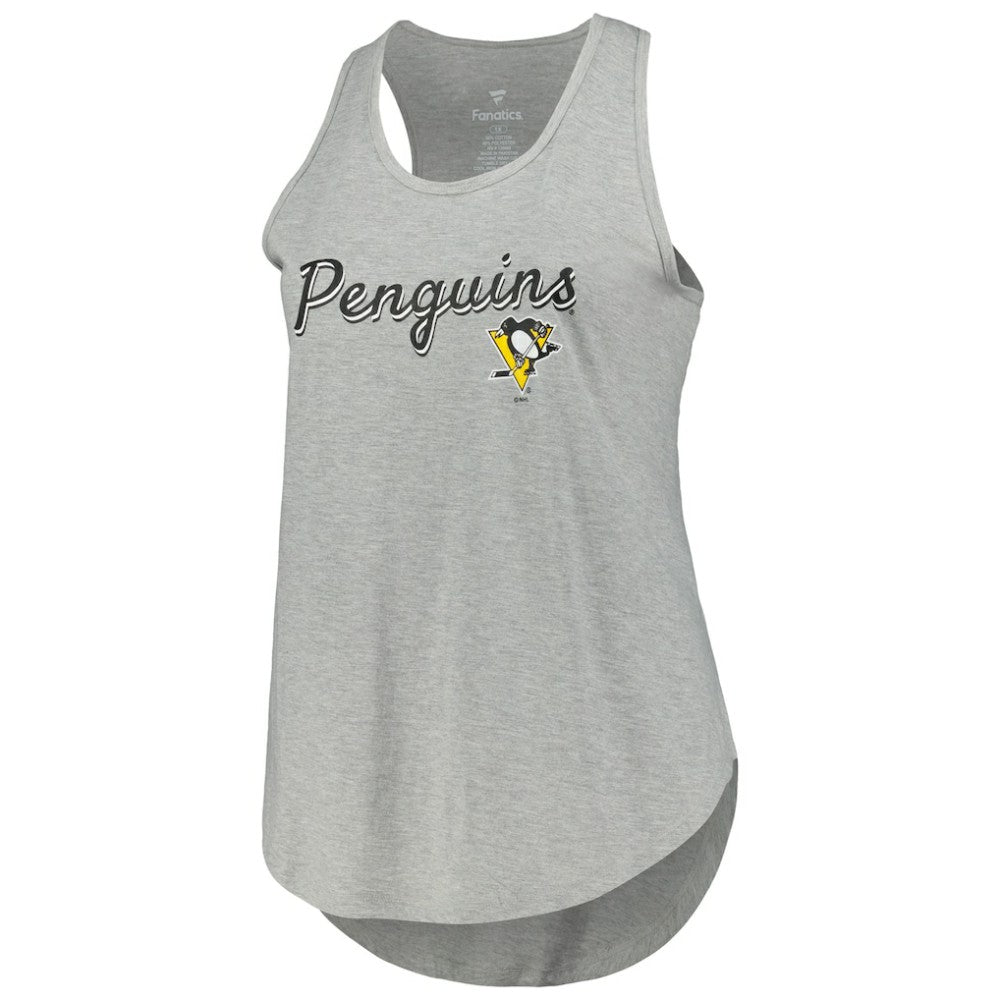 Pittsburgh Penguins Fanatics Women's Plus Size Racerback Tank Top - Heather Gray | Fanatics discount