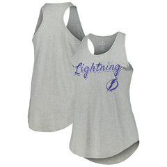 Tampa Bay Lightning Fanatics Women's Plus Size Racerback Tank Top - Heather Gray | Fanatics Lifestyle