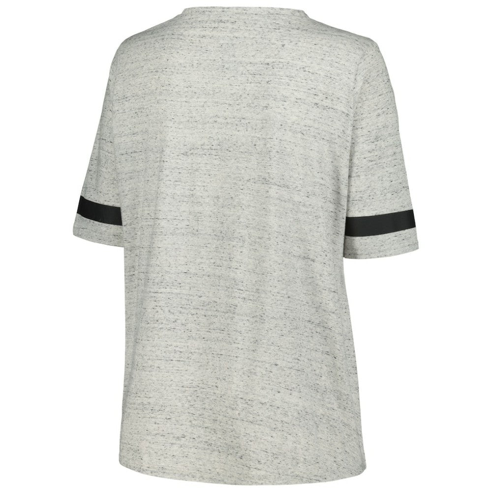 Pittsburgh Penguins Fanatics Women's Plus Size Lace-Up T-Shirt - Heather Gray | Fanatics Clearance