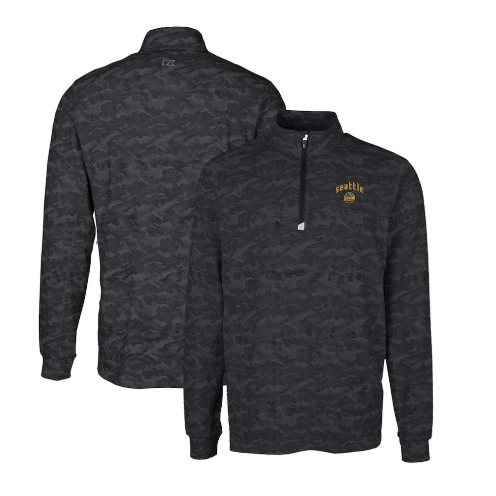 Seattle Mariners Cutter & Buck City Connect Big & Tall Traverse Camo Print Stretch Quarter-Zip Pullover Top Discount
