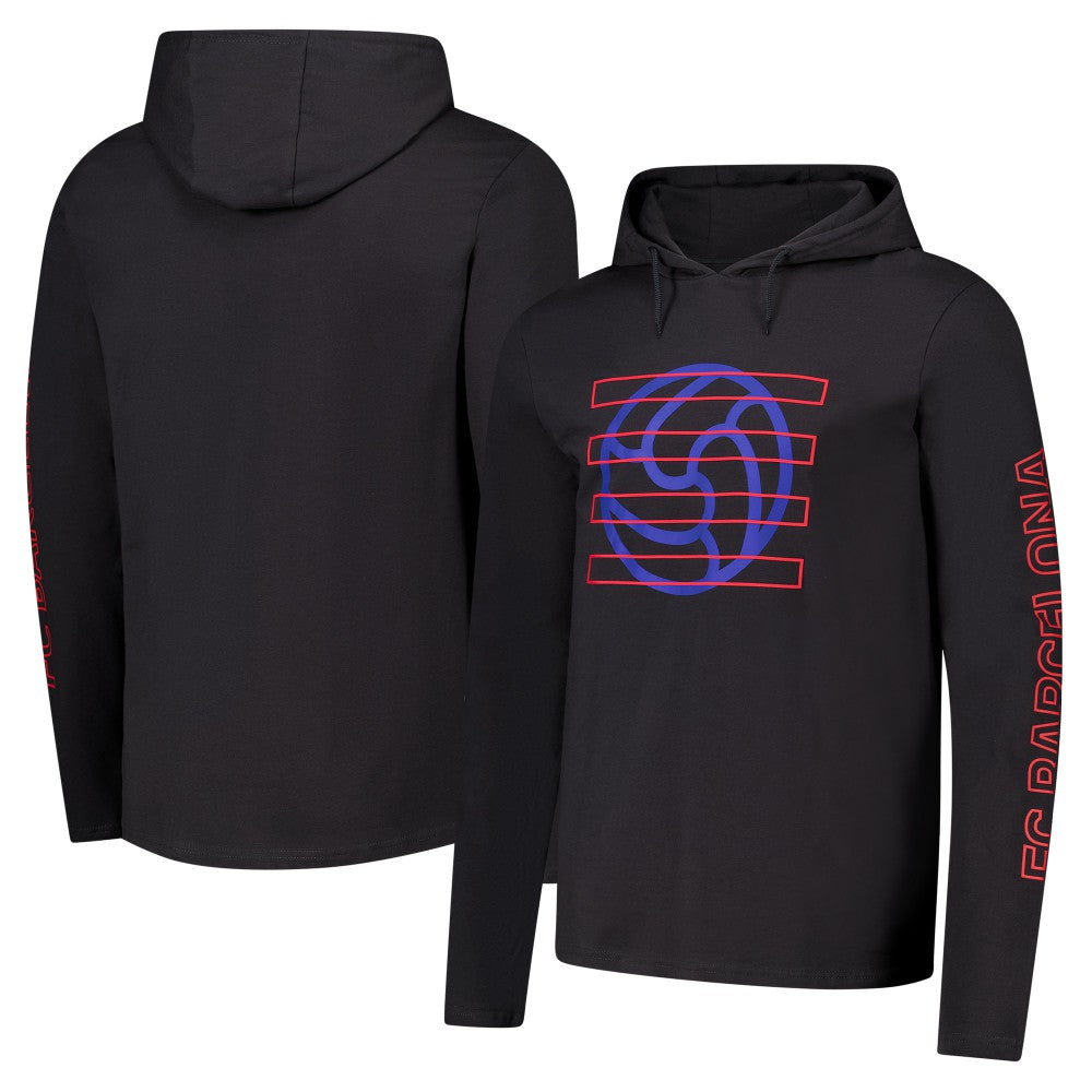 Barcelona Wordmark Long Sleeve Hoodie T-ShirtCharcoal