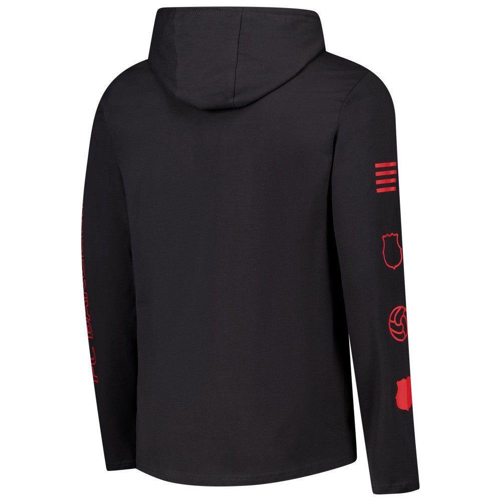 Barcelona Wordmark Long Sleeve Hoodie T-ShirtCharcoal
