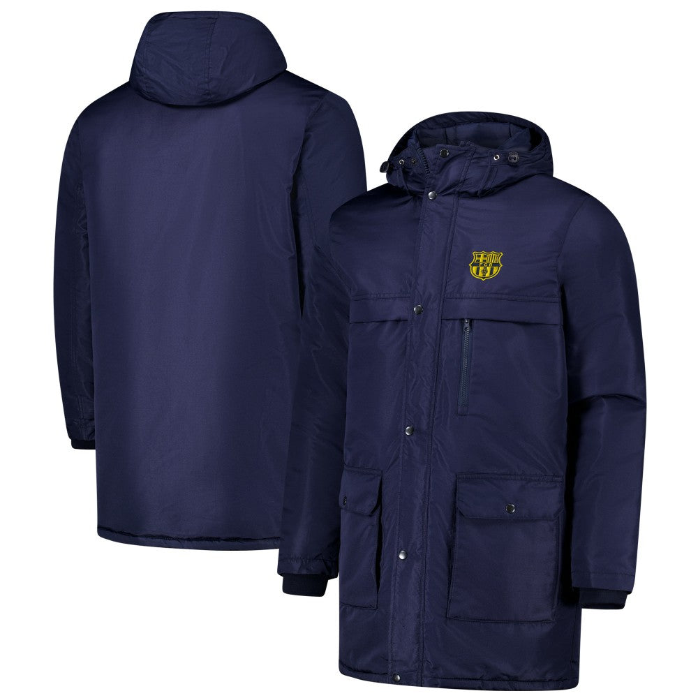 Barcelona Winter Field Park Full-Zip Hoodie Jacket Navy