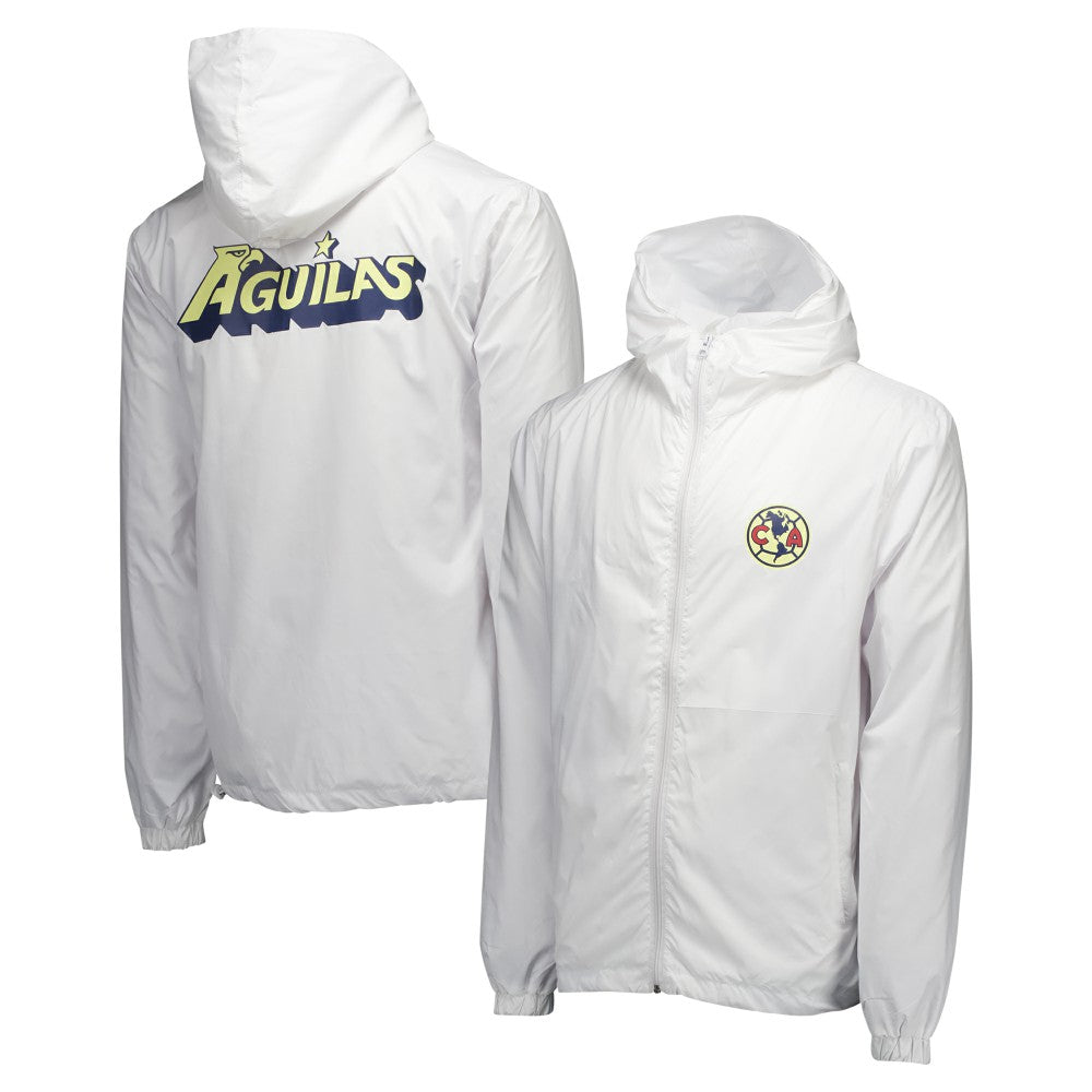 Club America Home Match Hoodie Full-Zip Windbreaker Jacket White