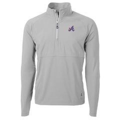 Atlanta Braves Cutter & Buck City Connect Adapt Eco Knit Hybrid Recycled Quarter-Zip Pullover Top Outlet