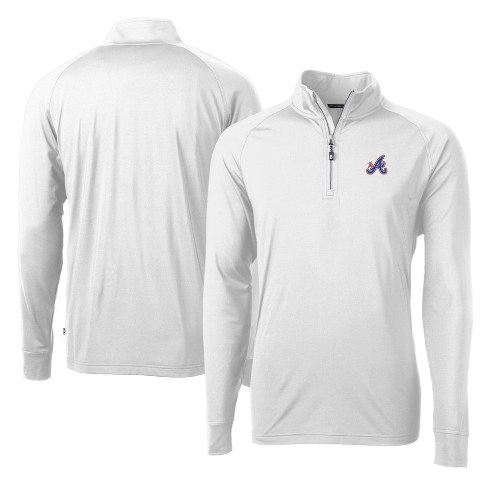 Atlanta Braves Cutter & Buck City Connect Adapt Eco Knit Stretch Recycled Quarter-Zip Pullover Top Near Me