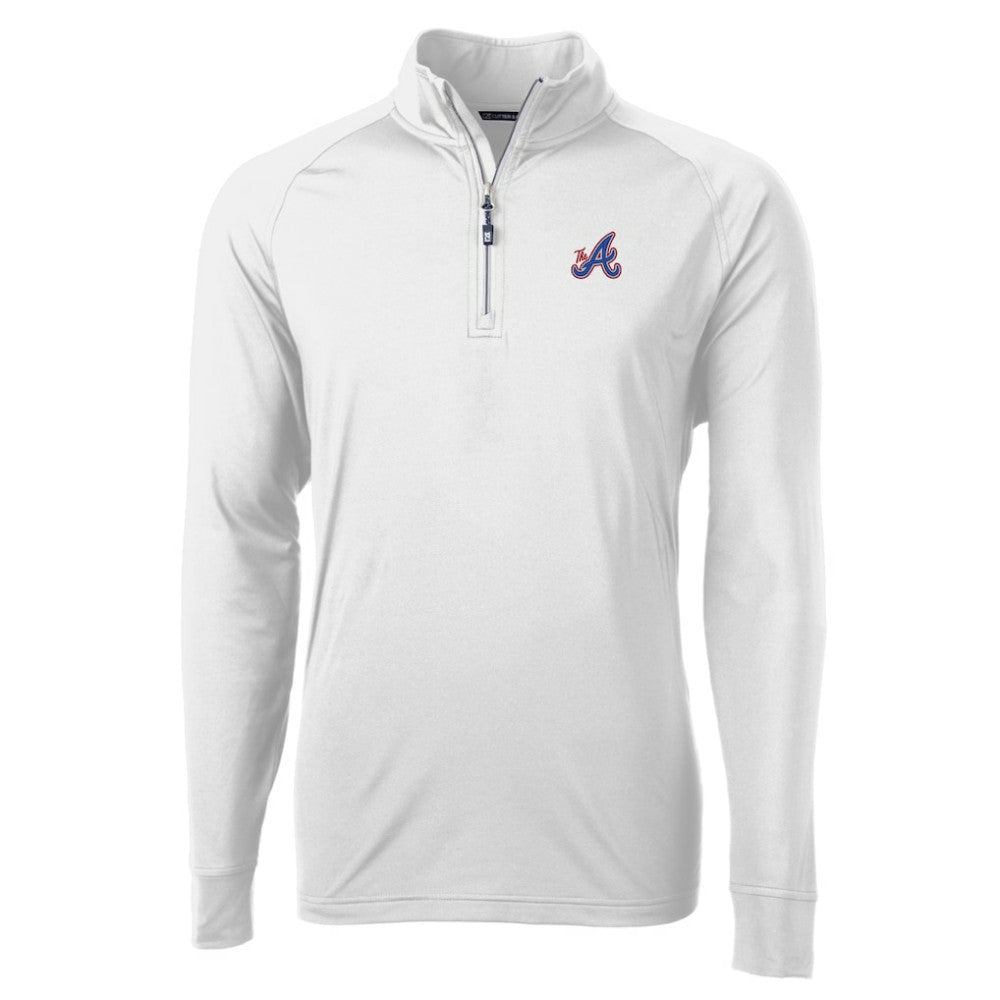 Atlanta Braves Cutter & Buck City Connect Adapt Eco Knit Stretch Recycled Quarter-Zip Pullover Top Near Me