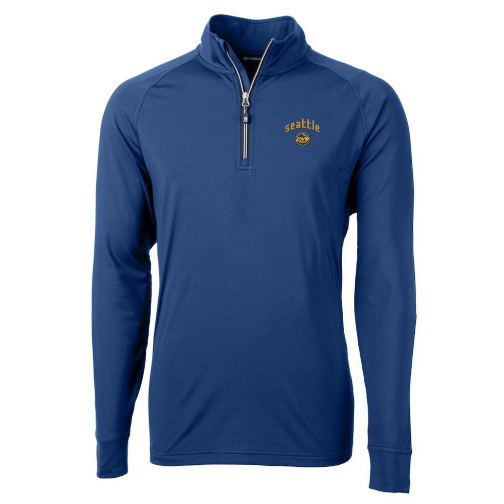 Seattle Mariners Cutter & Buck City Connect Adapt Eco Knit Stretch Recycled Quarter-Zip Pullover Top Outlet