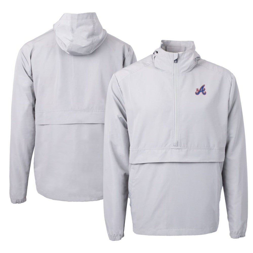 Atlanta Braves Cutter & Buck City Connect Charter Eco Recycled Half-Zip Anorak Jacket for sale