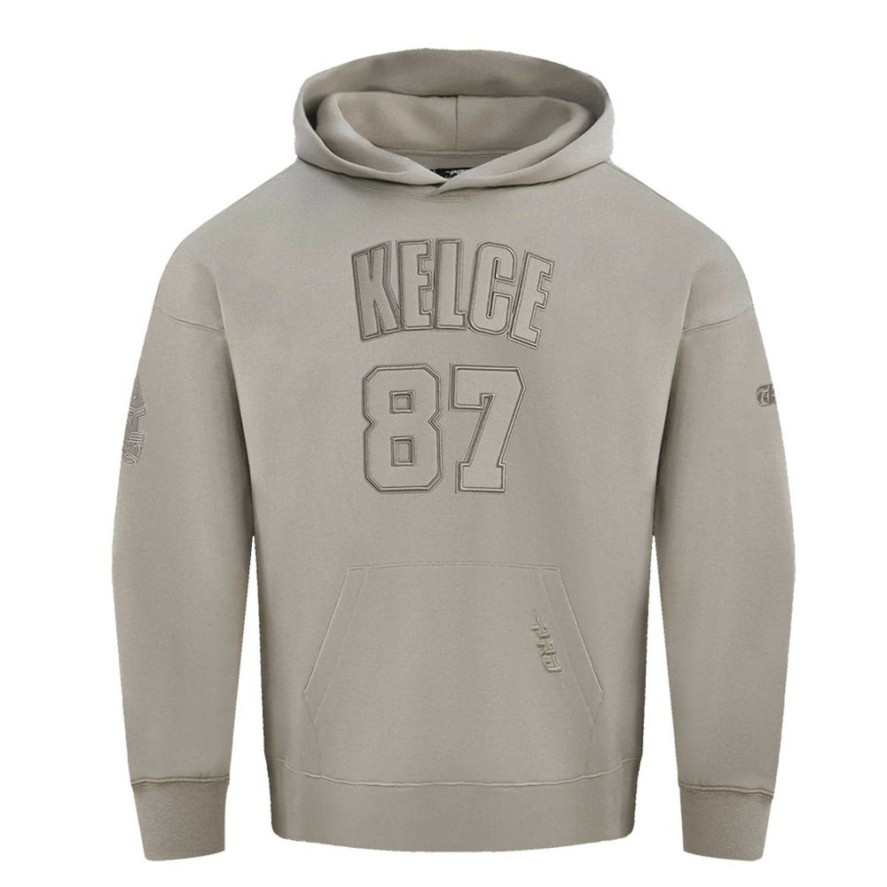 Travis Kelce Kansas City Chiefs Pro Standard Player Name & Number Pullover Hoodie - Tan - NFL