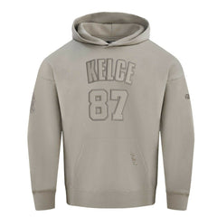 Travis Kelce Kansas City Chiefs Pro Standard Player Name & Number Pullover Hoodie - Tan - NFL