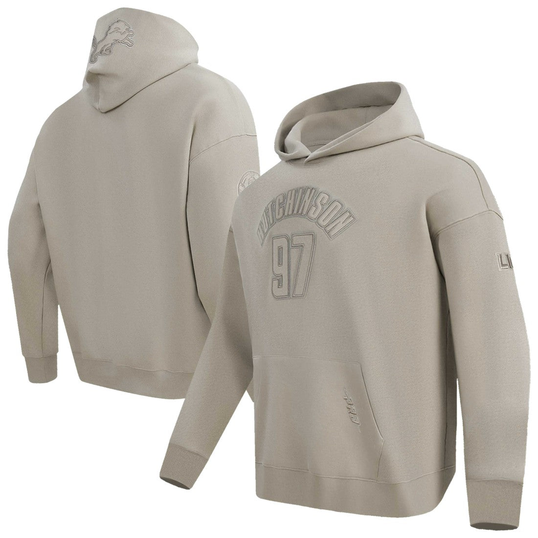 Aidan Hutchinson Detroit Lions Pro Standard Player Name & Number Pullover Hoodie - Tan - NFL