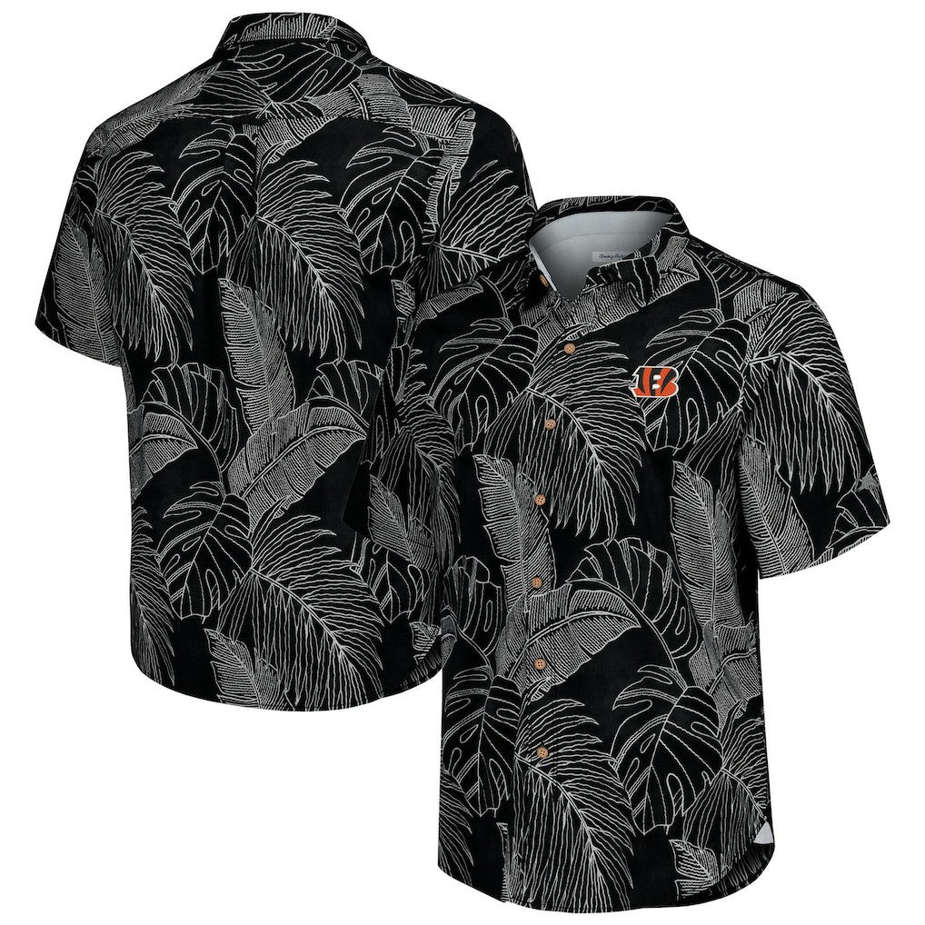 Cincinnati Bengals Sport Vine Line Button-Down Shirt - Black - Tommy Bahama
