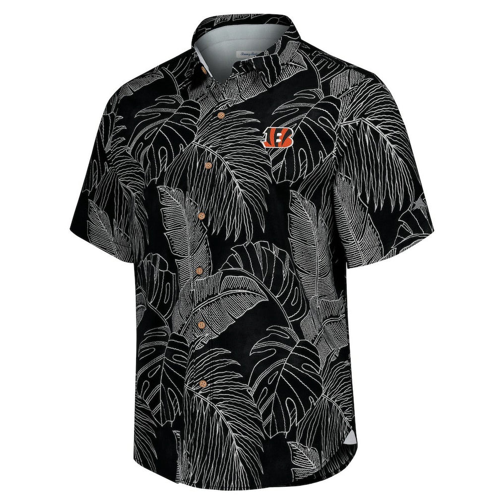 Cincinnati Bengals Sport Vine Line Button-Down Shirt - Black - Tommy Bahama