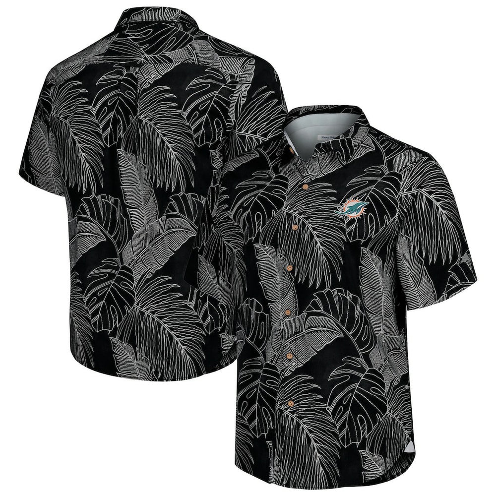 Miami Dolphins Sport Vine Line Button-Down Shirt - Black - Tommy Bahama
