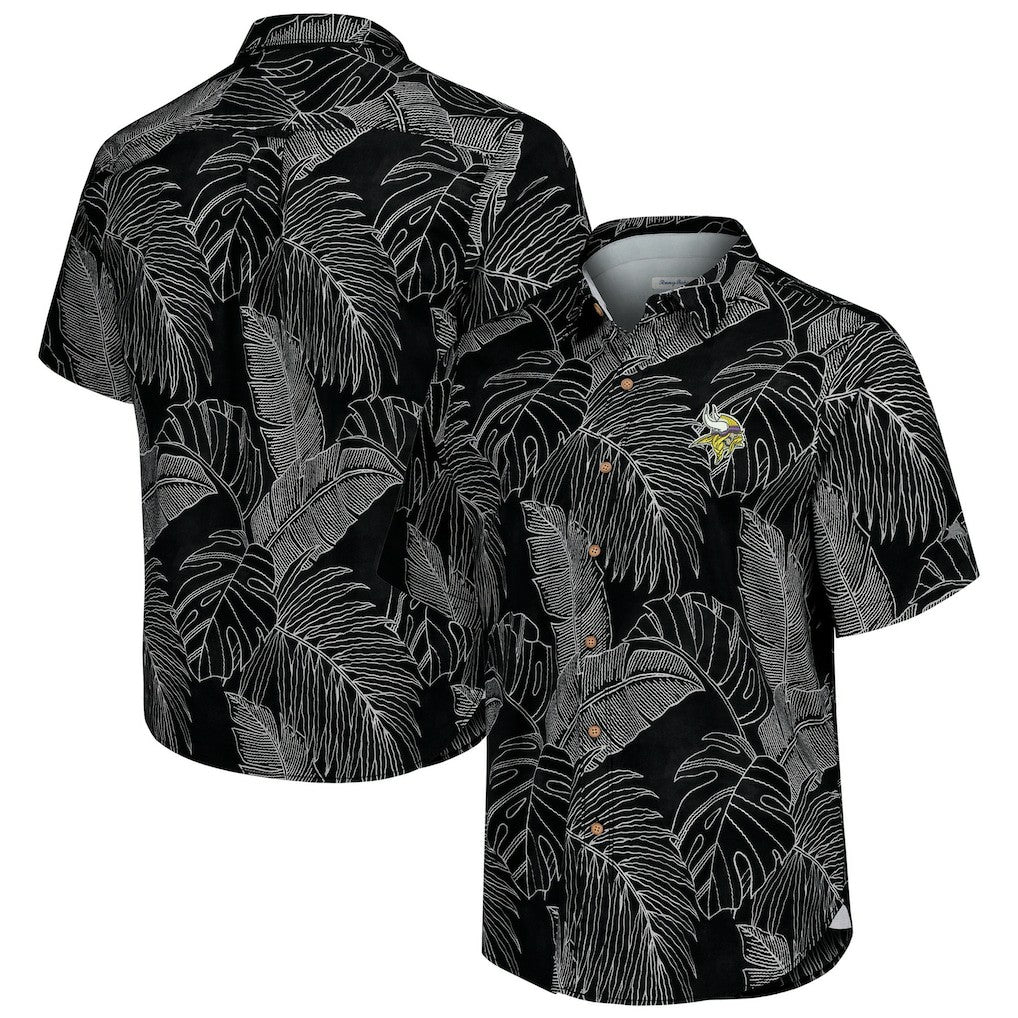 Minnesota Vikings Sport Vine Line Button-Down Shirt - Black - Tommy Bahama
