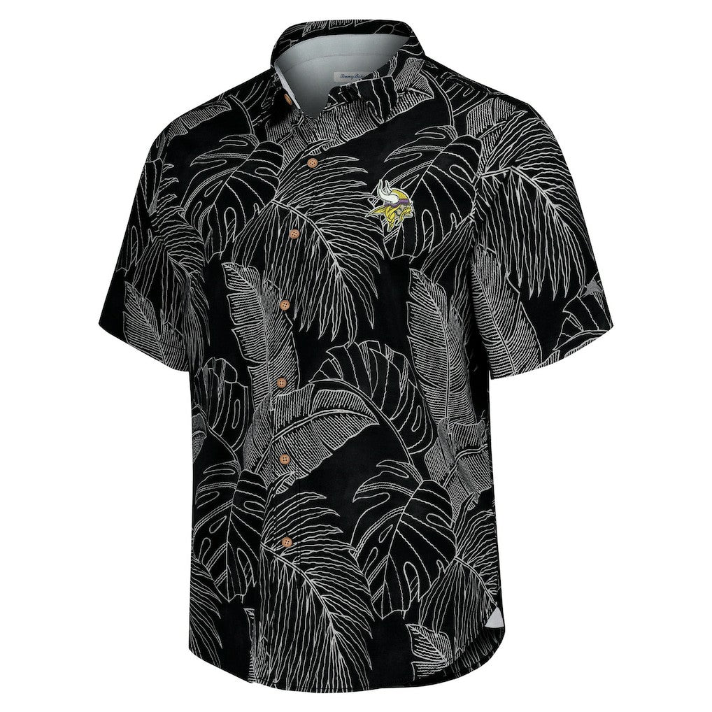 Minnesota Vikings Sport Vine Line Button-Down Shirt - Black - Tommy Bahama