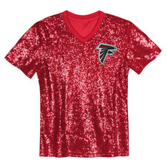 Bijan Robinson Atlanta Falcons Girls Youth Sequin V-Neck Fashion Jersey - Red - NFL