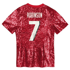 Bijan Robinson Atlanta Falcons Girls Youth Sequin V-Neck Fashion Jersey - Red - NFL