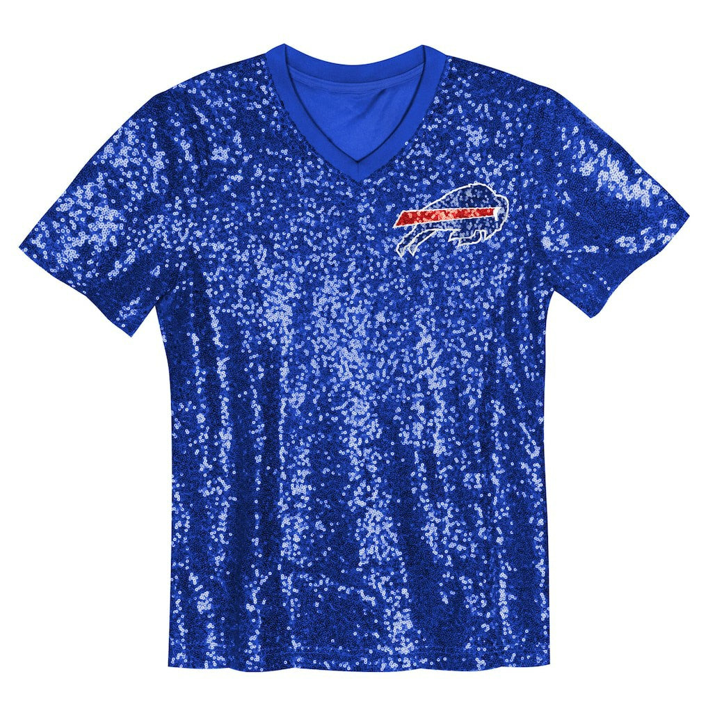 Josh Allen Buffalo Bills Girls Youth Sequin V-Neck Fashion Jersey - Royal - NFL