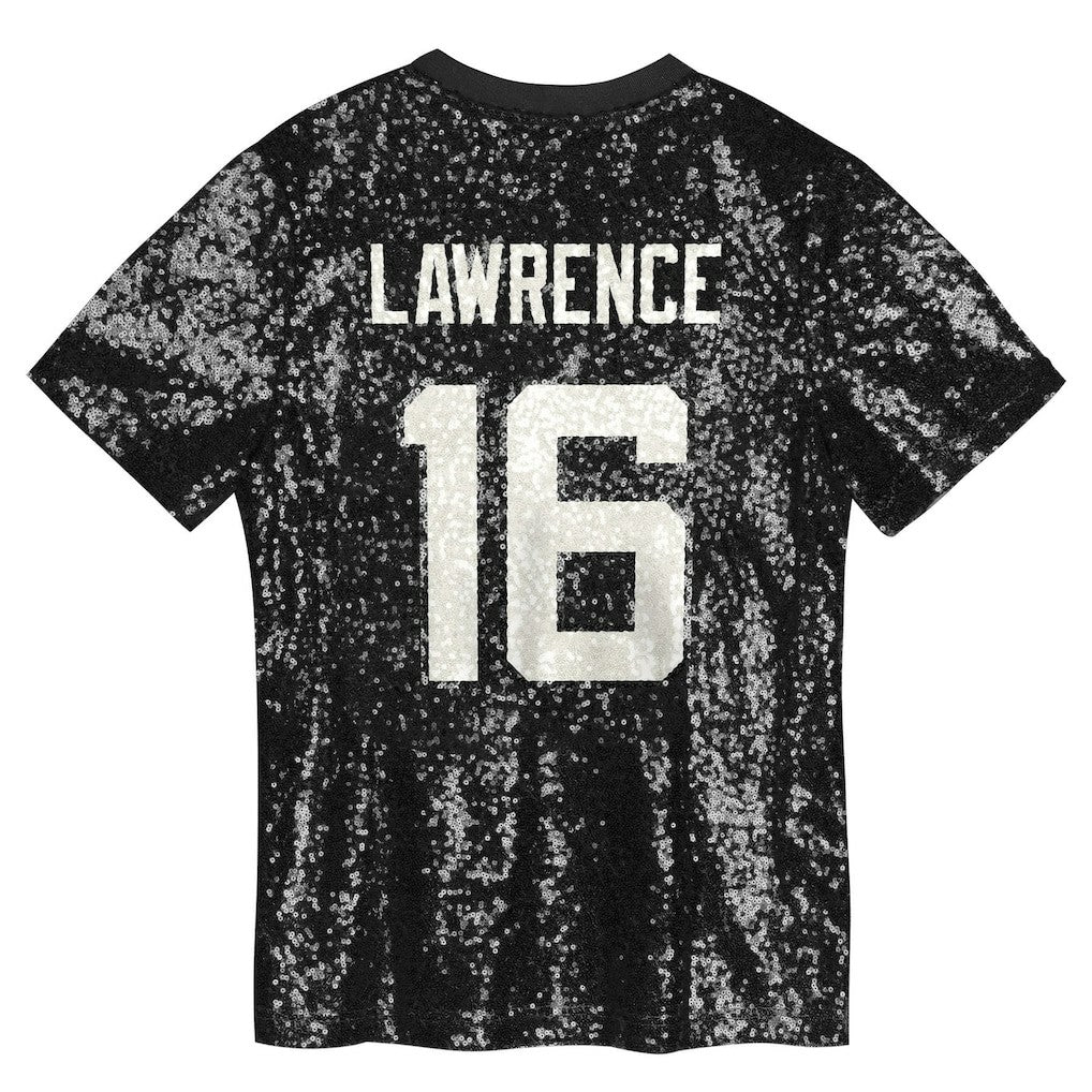 Trevor Lawrence Jacksonville Jaguars Girls Youth Sequin V-Neck Fashion Jersey - Black - NFL