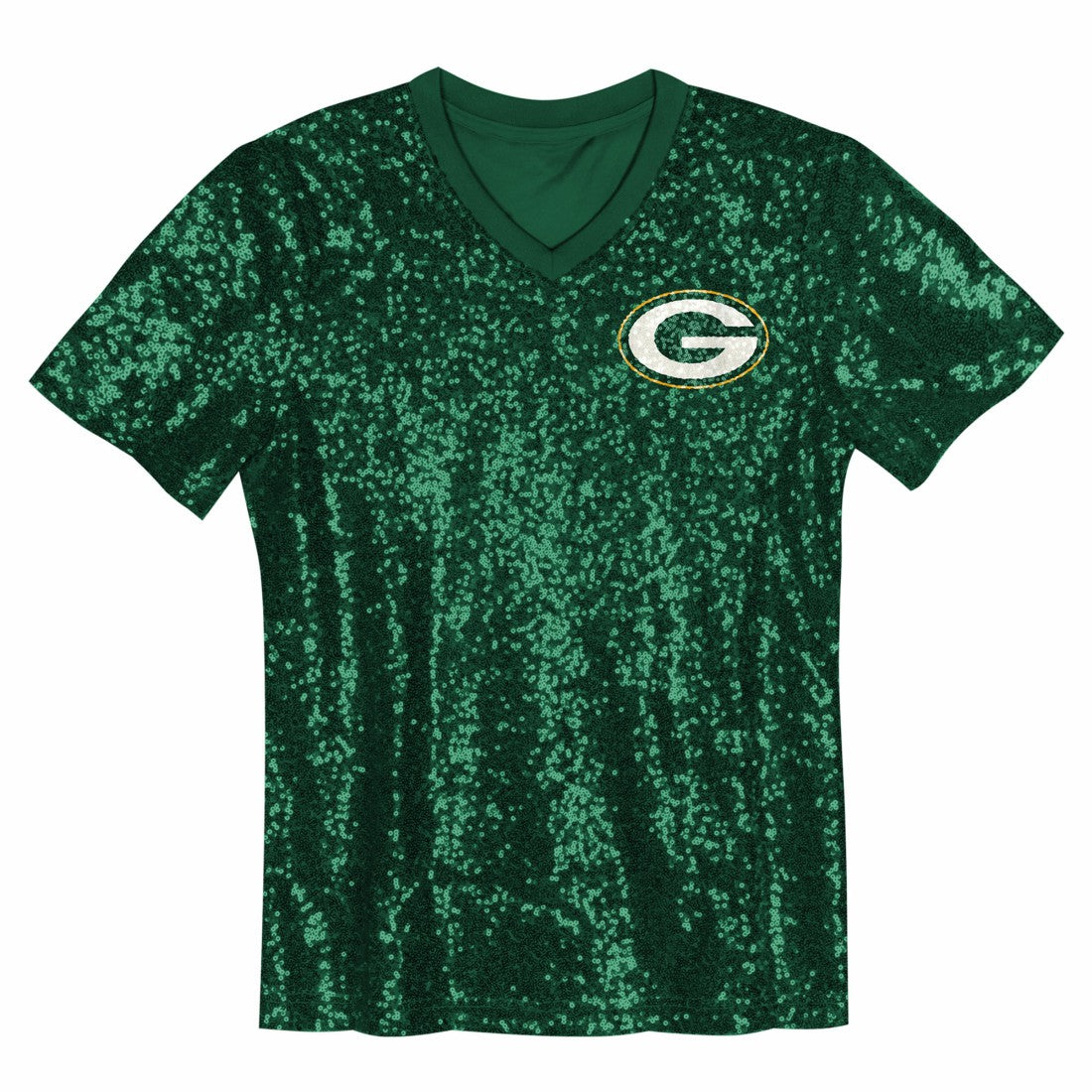 Jordan Love Green Bay Packers Girls Youth Sequin V-Neck Fashion Jersey - Green - NFL