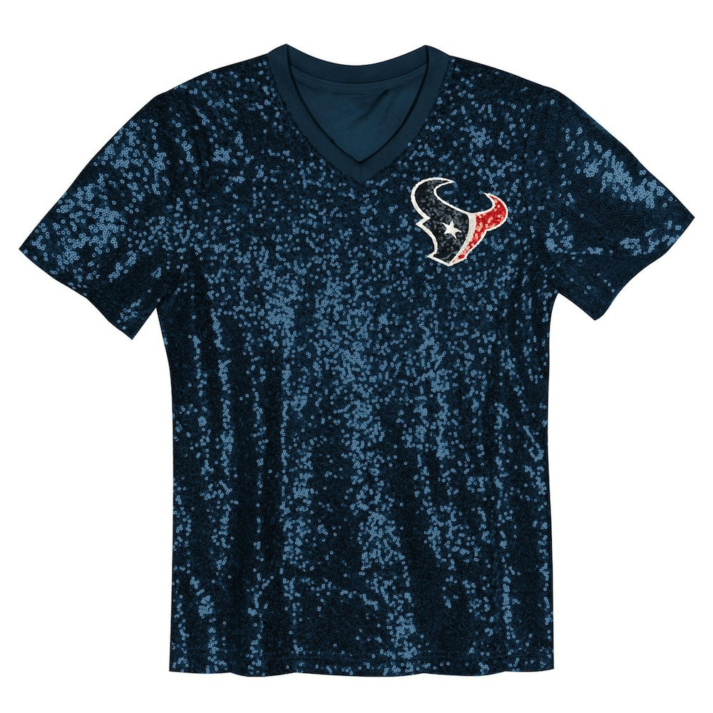 C.J. Stroud Houston Texans Girls Youth Sequin V-Neck Fashion Jersey - Navy - NFL