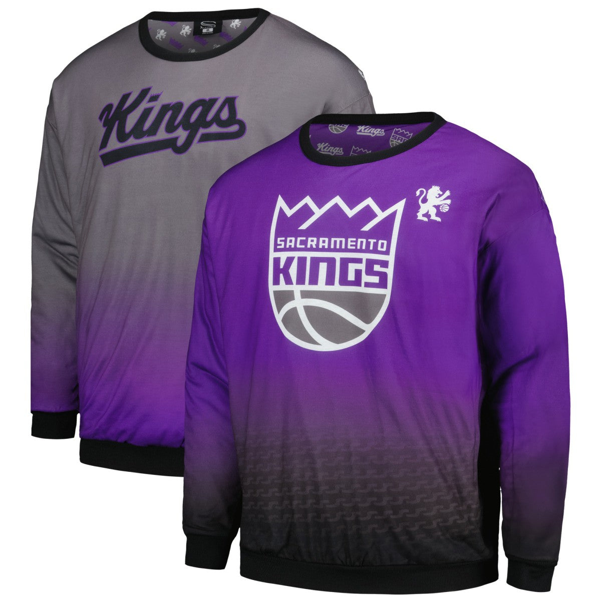 Sacramento Kings Stadium Essentials Unisex Full Capacity Reversible Pullover Sweatshirt Purple/Gray