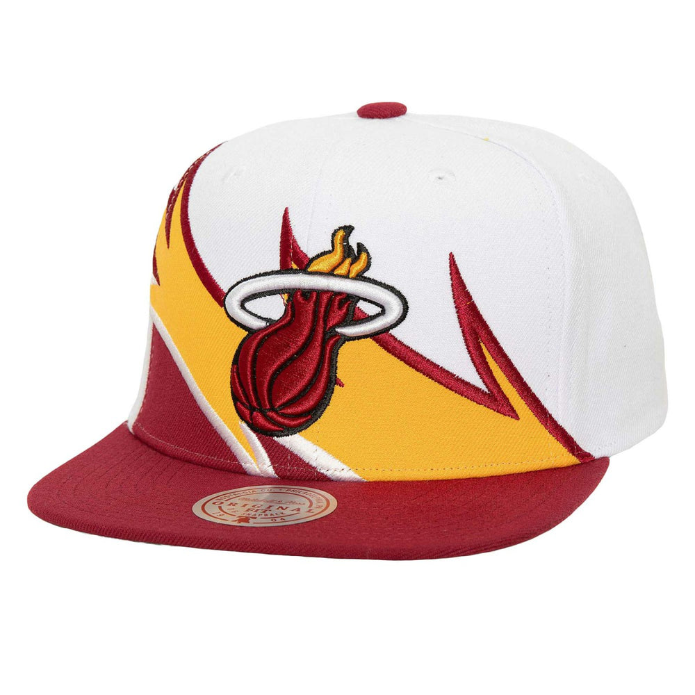 Mitchell & Ness Miami Heat Waverunner Snapback Hat White/Red