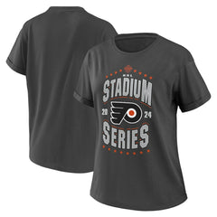 Philadelphia Flyers WEAR by Erin Andrews Women's 2024 NHL Stadium Series Boyfriend T-Shirt - Charcoal | NHL online
