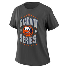 New York Islanders WEAR by Erin Andrews Women's 2024 NHL Stadium Series Boyfriend T-Shirt - Charcoal | NHL sale