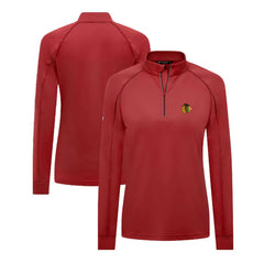 Chicago Blackhawks Levelwear Women's Kinetic Insignia Core Quarter-Zip Pullover Top - Red | NHL near me