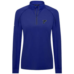 St. Louis Blues Levelwear Women's Kinetic Insignia Core Quarter-Zip Pullover Top - Blue | NHL near me