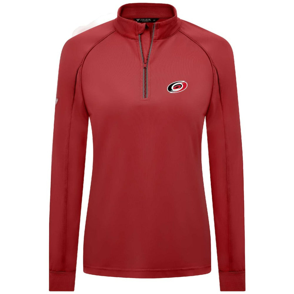 Carolina Hurricanes Levelwear Women's Kinetic Insignia Core Quarter-Zip Pullover Top - Red | NHL near me
