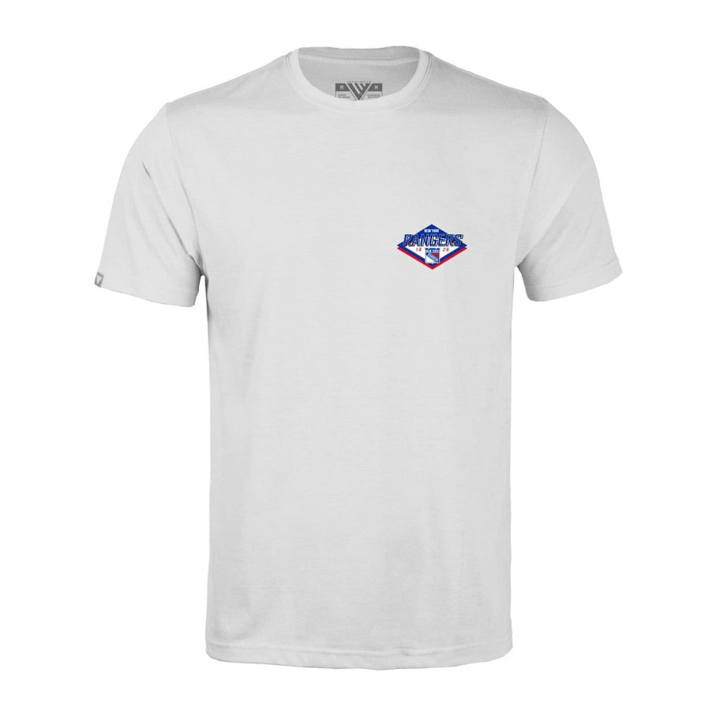 New York Rangers Levelwear Richmond Club Patch 2.0 T-Shirt - White | NHL Clearance