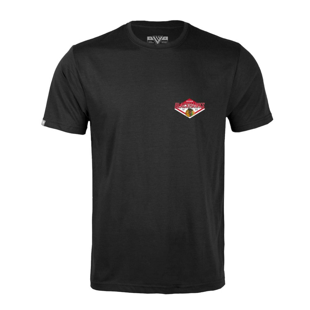 Chicago Blackhawks Levelwear Richmond Club Patch 2.0 T-Shirt - Black | NHL Clearance